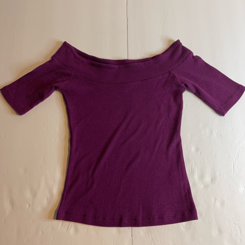 Girls SO Purple Knit Fitted 3/4 Sleeve Top Size Small JD